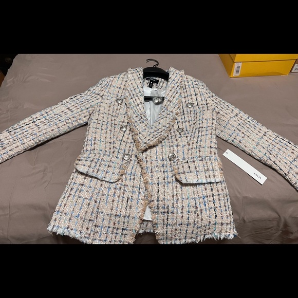 Aqua Multicolor Tweed Blazer - Picture 4 of 4
